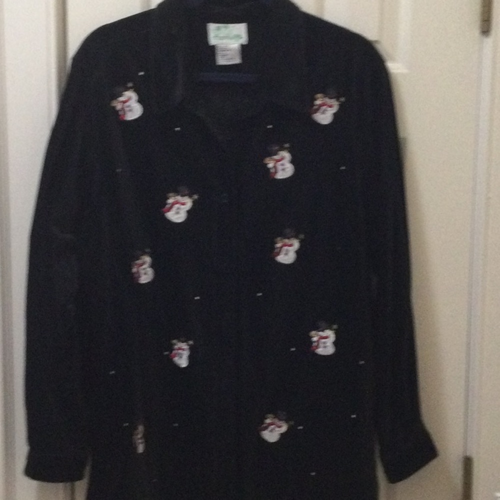 SNOWMEN Quacker Factory Velour Pants Set